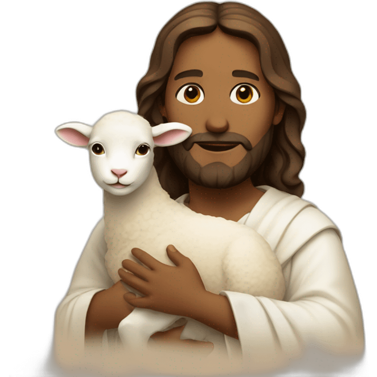 Jesus holding a lamb  emoji