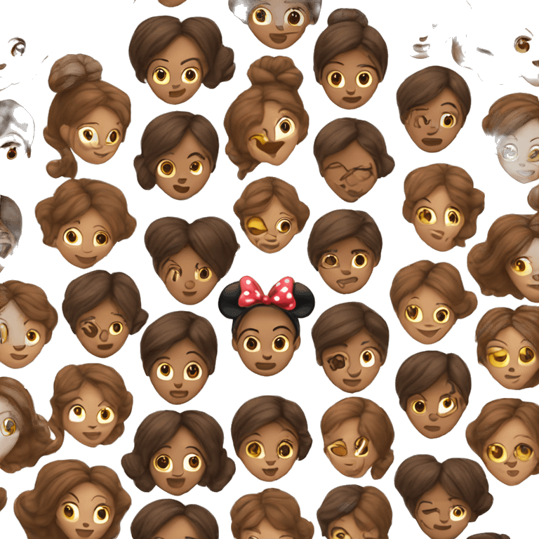 Minnie brown hair emoji