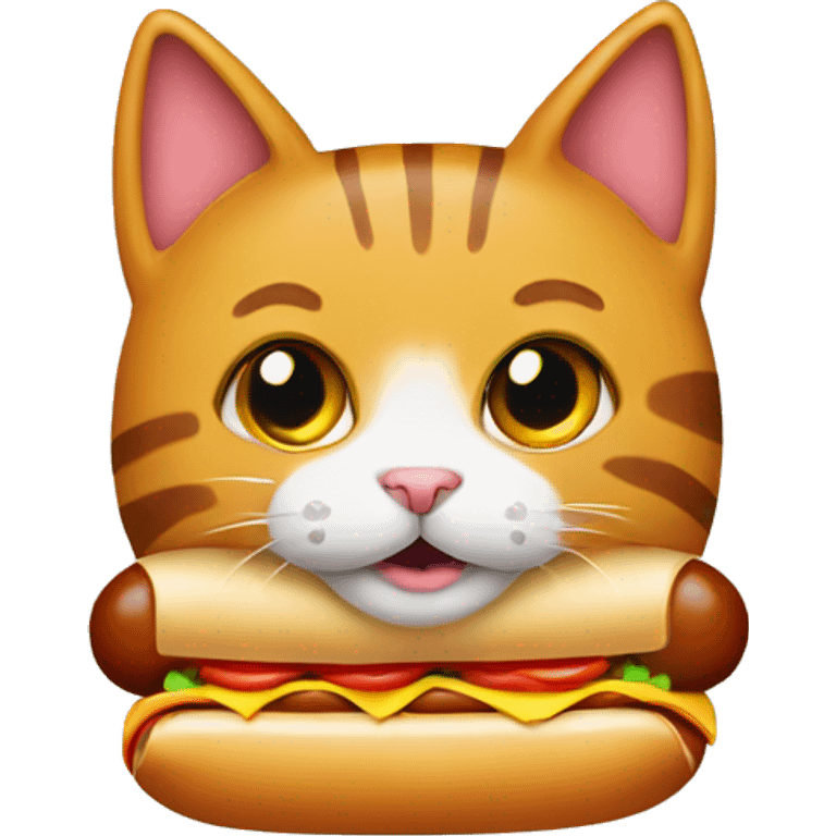 Cat wearing a hot dog costume emoji