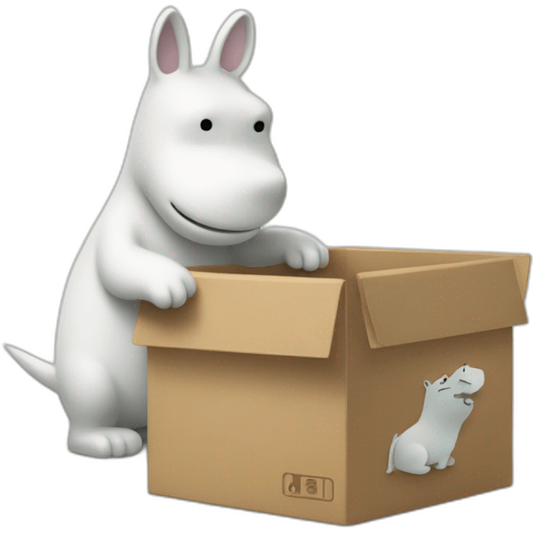 Moomin handles a box emoji