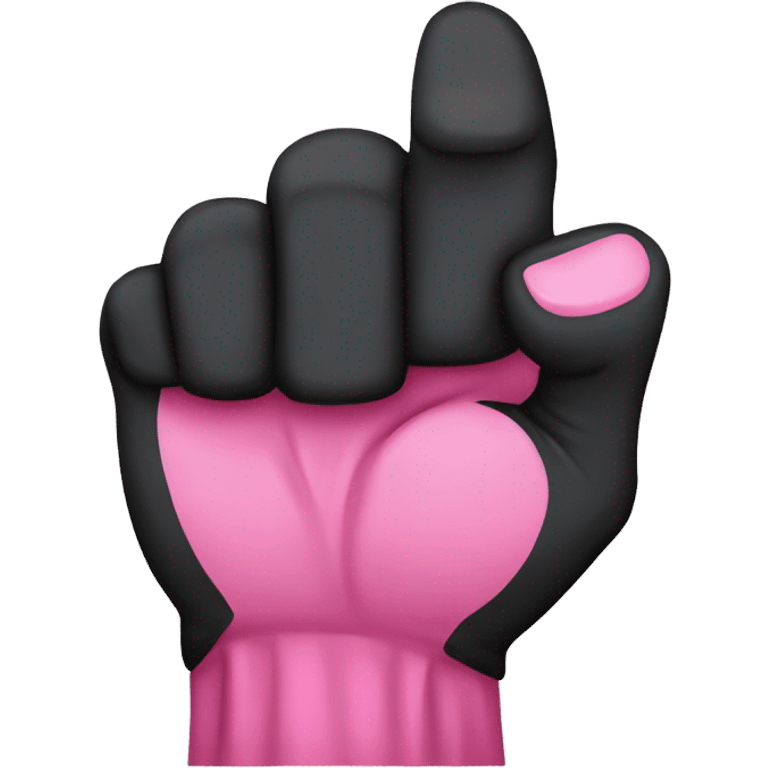 Black fist with a pink long thumb nail   emoji