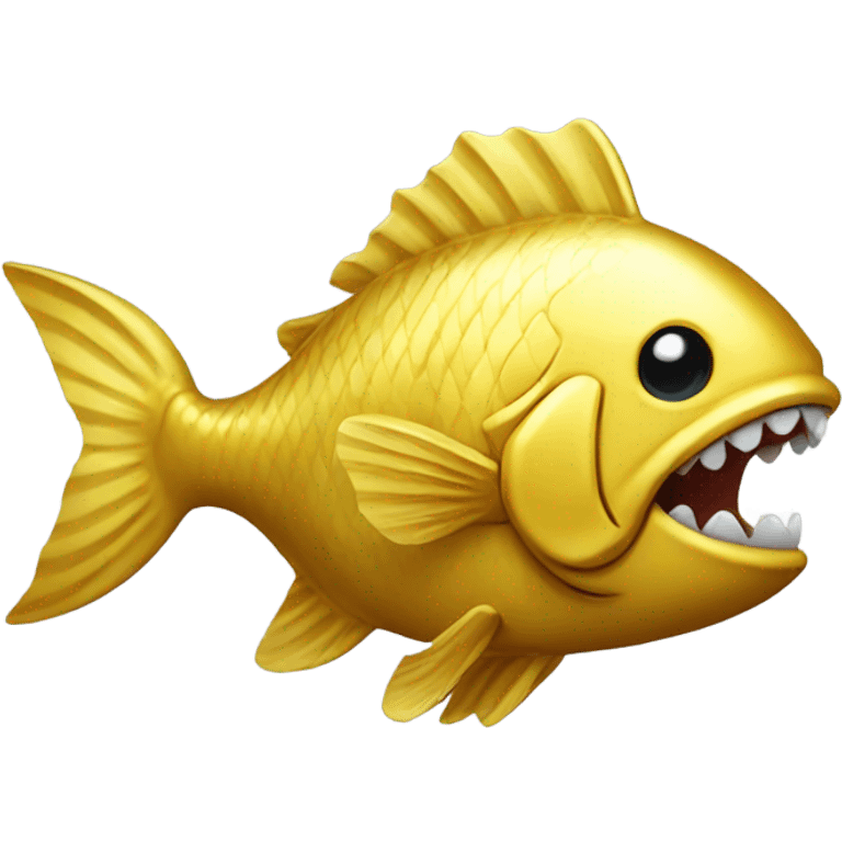 A fish with gold teeth emoji