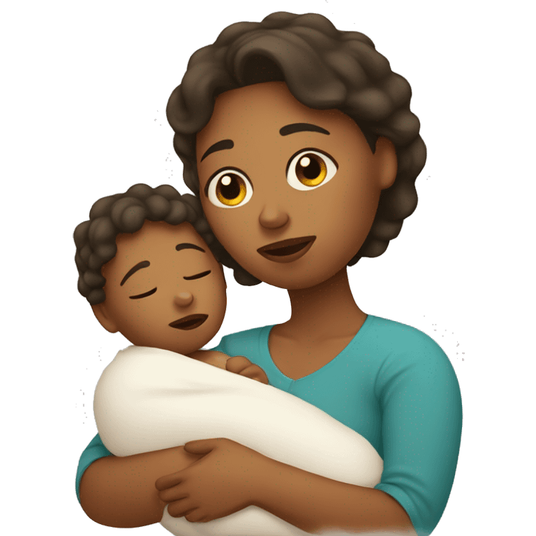 sad mother with newborn emoji