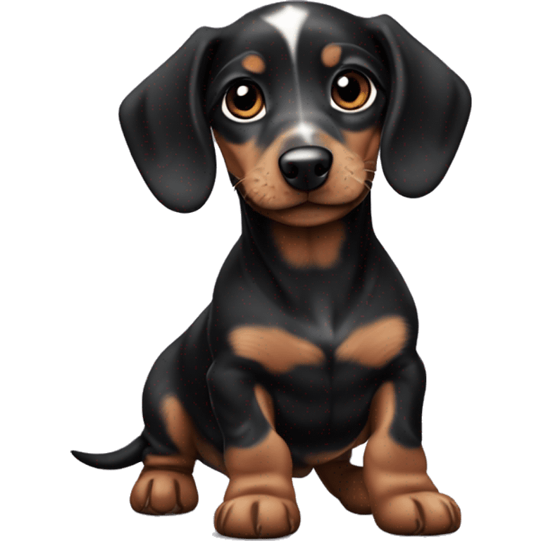 Black merle mini dachshund puppy emoji