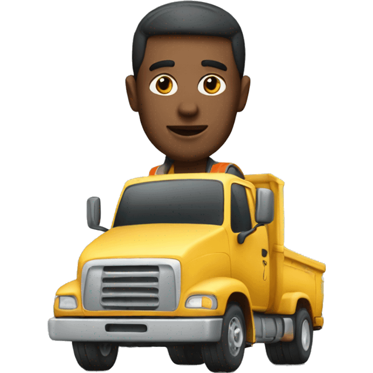 guy with head driving a truck  emoji