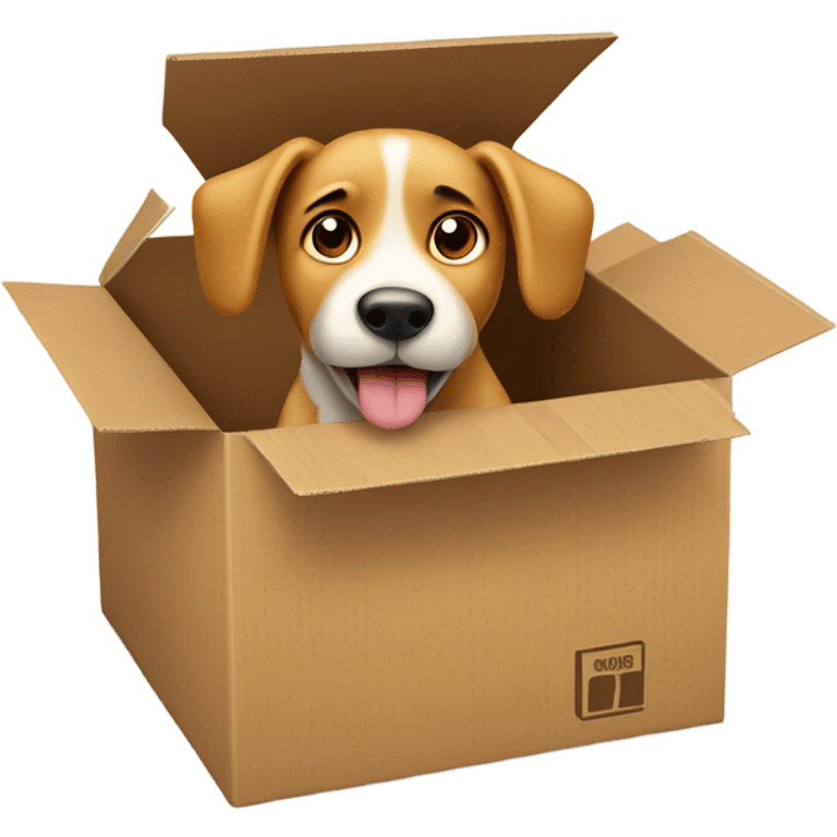 dog in a box indoors emoji