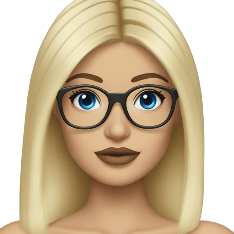 blonde kylie jenner with blue eyes and glasses  emoji