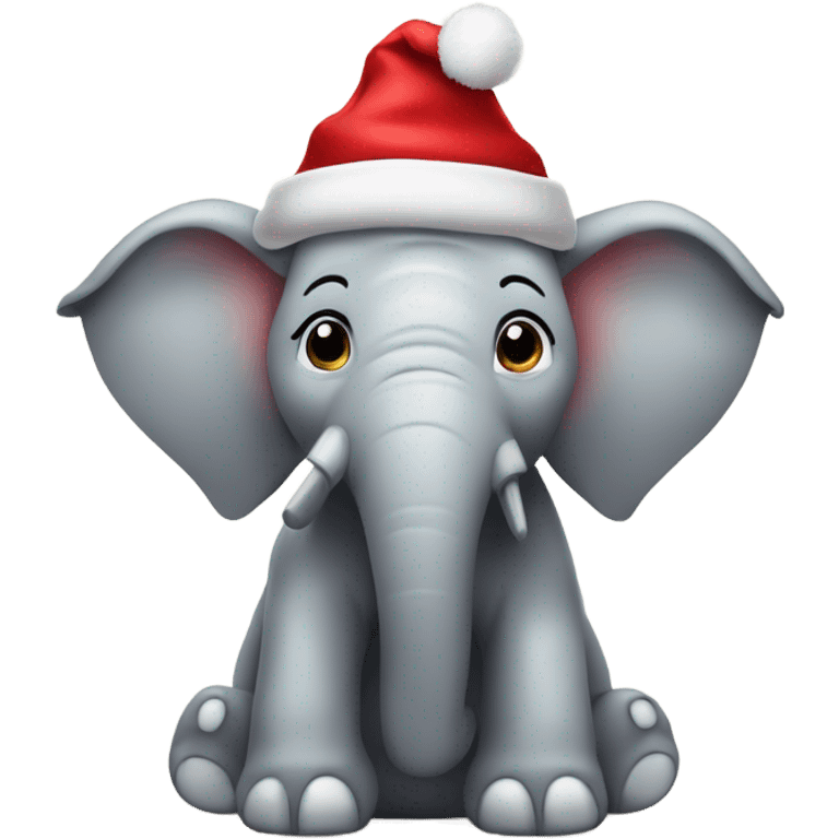 Elefante con gorro navideño  emoji