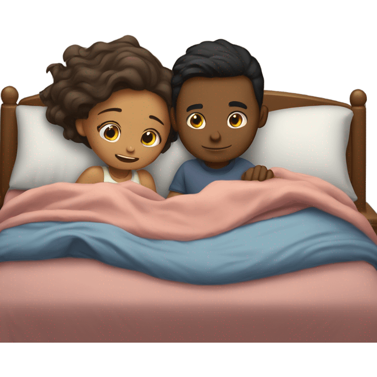 Boy Tucking girl into bed emoji