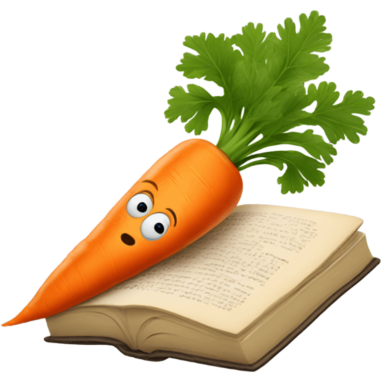 carrot reading book emoji