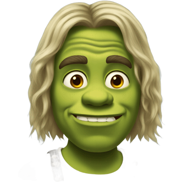 Shrek with long hair and dressed ghetto emoji