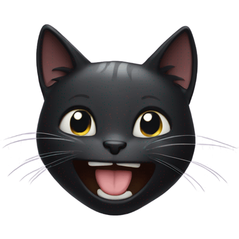 Laughing Black Cat emoji