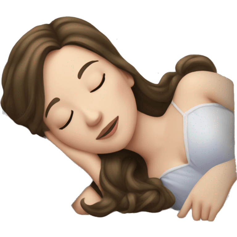 sleeping beauty brunette white girl with a silk pillow emoji