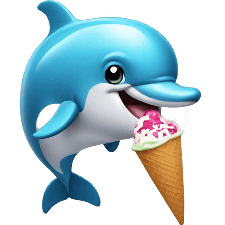 Dolphin eating ice cream  emoji