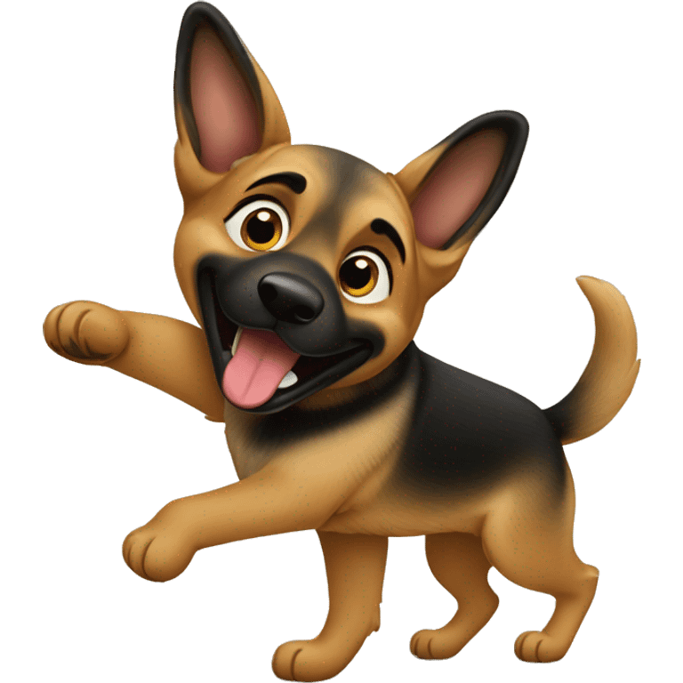 german sheperd dancing  emoji