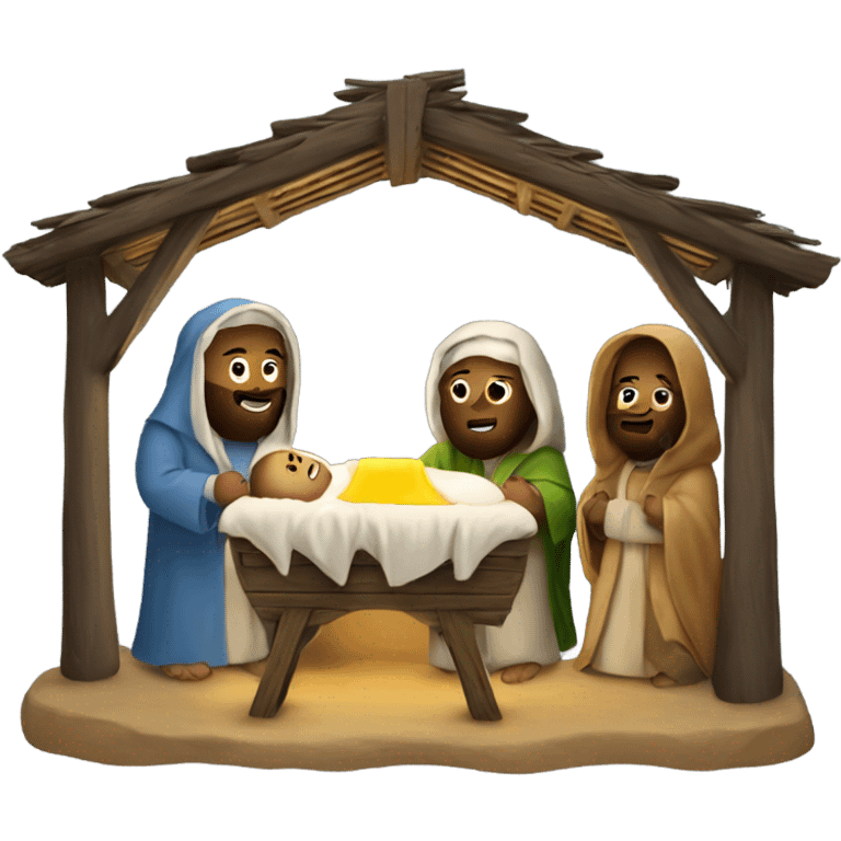 Holy manger scene Jewish people emoji