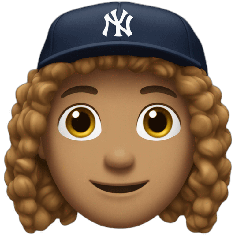 Yankees hat brown hair emoji