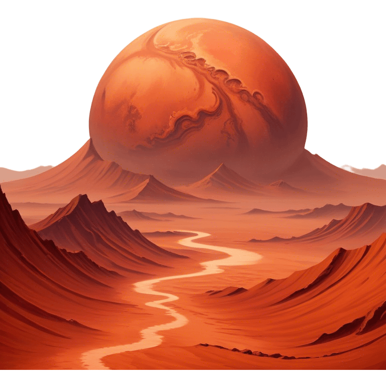 🔥 Cinematic Realistic Mars – A striking, high-resolution image of the Red Planet, featuring its iconic rust-colored terrain, deep canyons, and towering volcanoes. Swirling dust storms can be seen in the thin Martian atmosphere, with sunlight casting long shadows over its desolate, rocky landscape. emoji