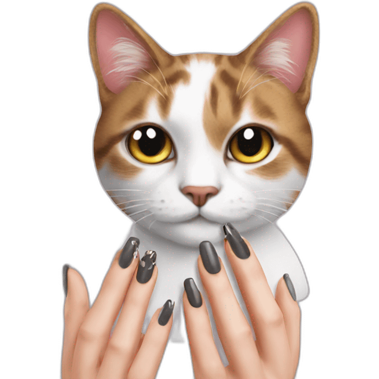 Cat nail artist emoji