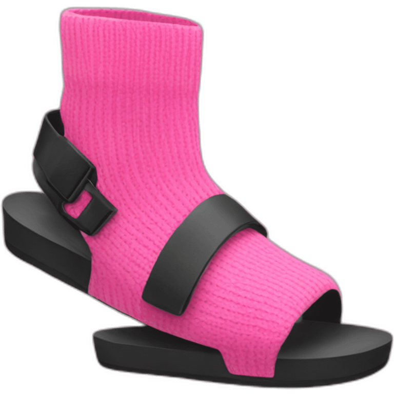 Black sandals with pink socks emoji