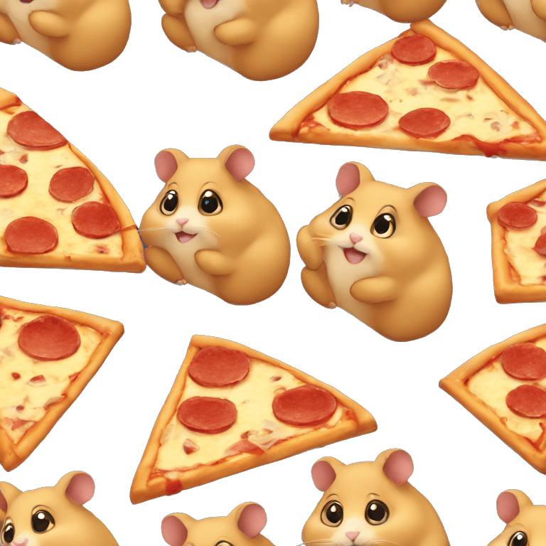 four hamsters eating pizza emoji