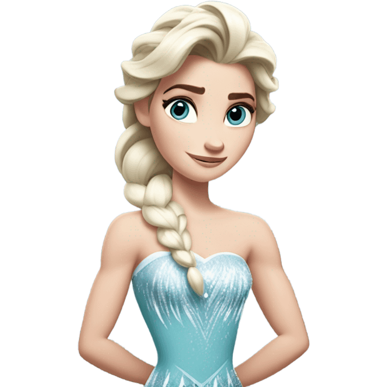 Elsa from frozen but very buff emoji