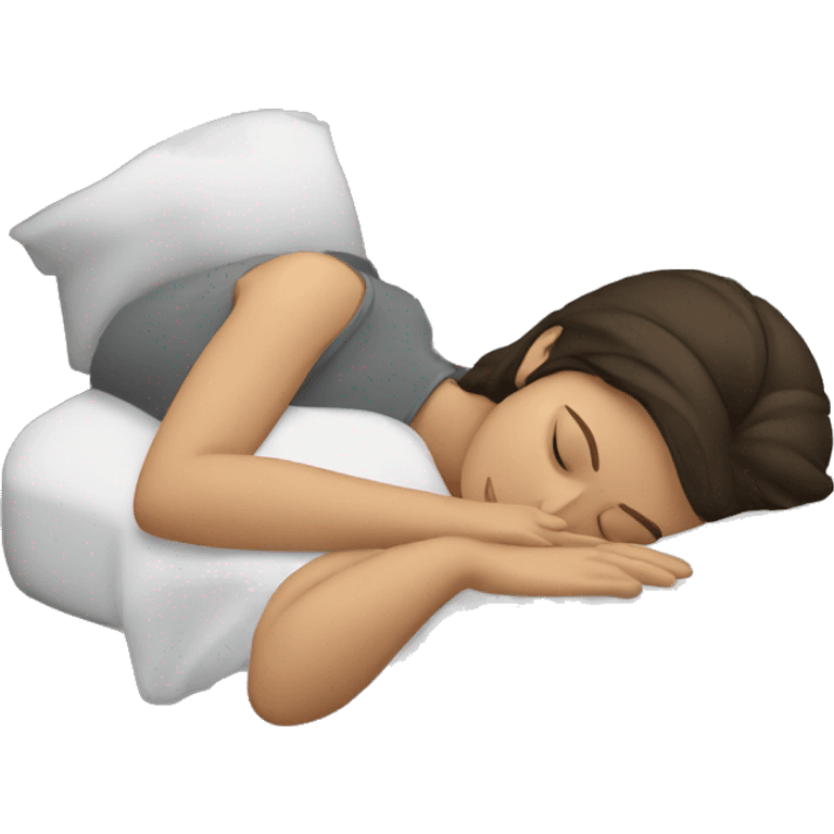 brunette sleeping emoji