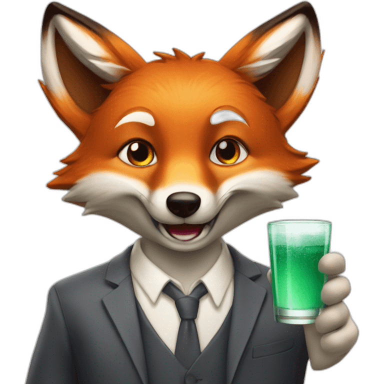 un renard avec un verre de coca emoji