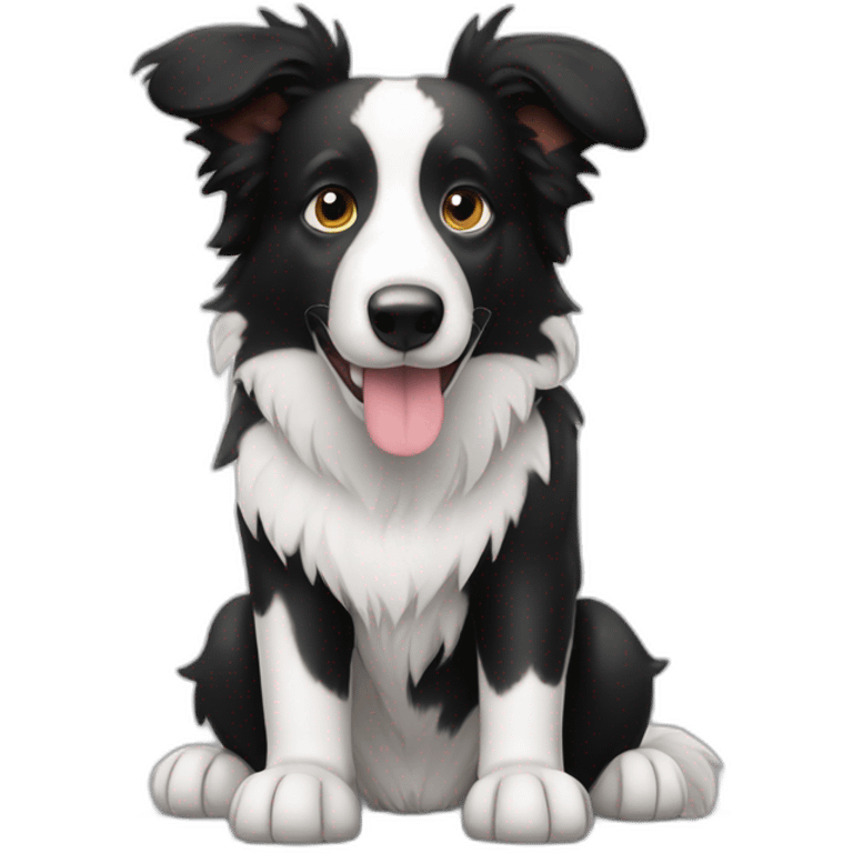 BORDER COLLIE NEGRO Y BLANCO emoji