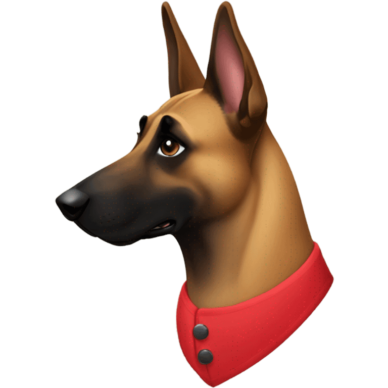 Malinois wearing red vest  emoji