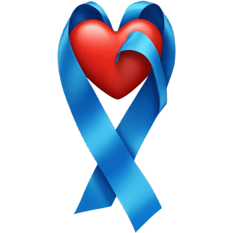 Heart with blue ribbon emoji