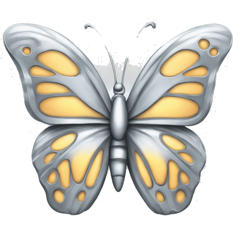 3D silver butterfly  emoji