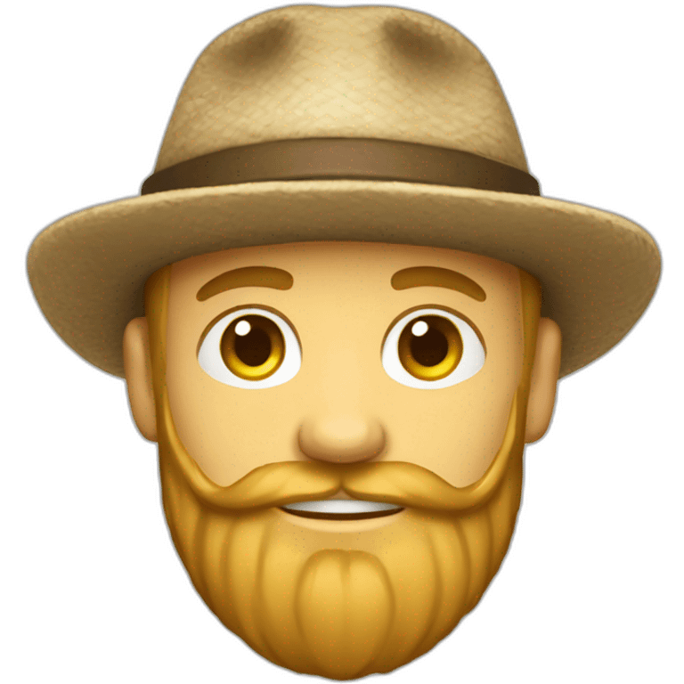 bearded boy wearing a  caucasian papakha hat emoji