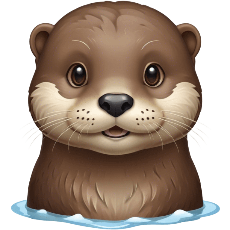 Ice on top of an otter's head. emoji