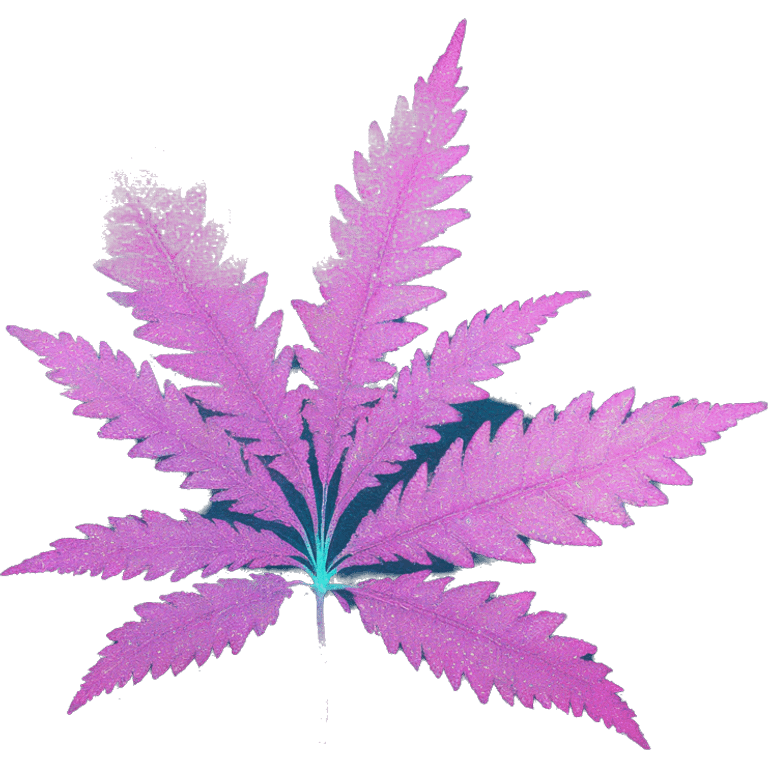 Sparkling holographic cyan pink graffiti Hemp 420 plant growing  emoji