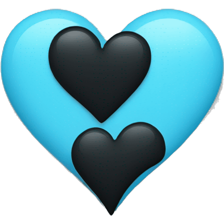 Half black and baby blue heart emoji