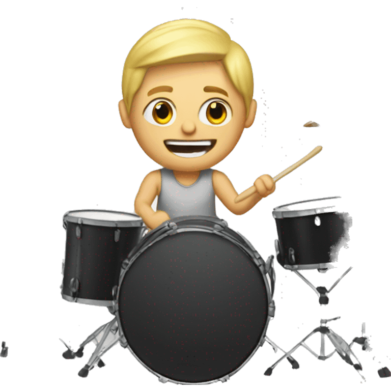 Blonde guy drumming  emoji