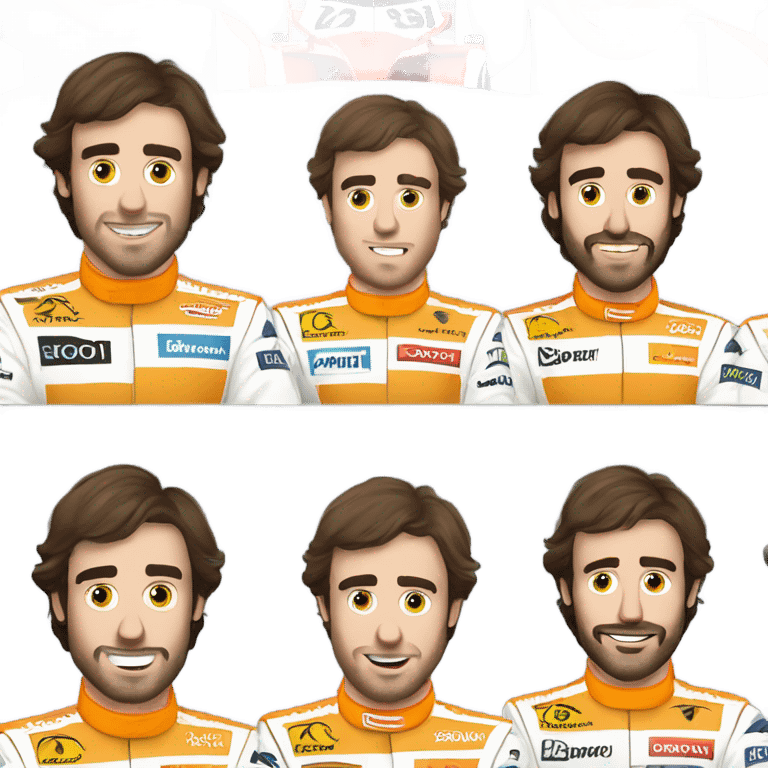 Fernando Alonso in a racing car in F1 emoji