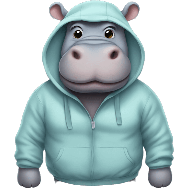 Hippo with a hoodie emoji