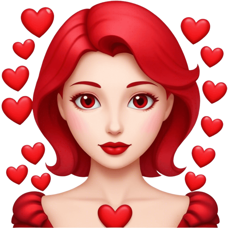 Osa femenina elegante enamorada con corazones  emoji