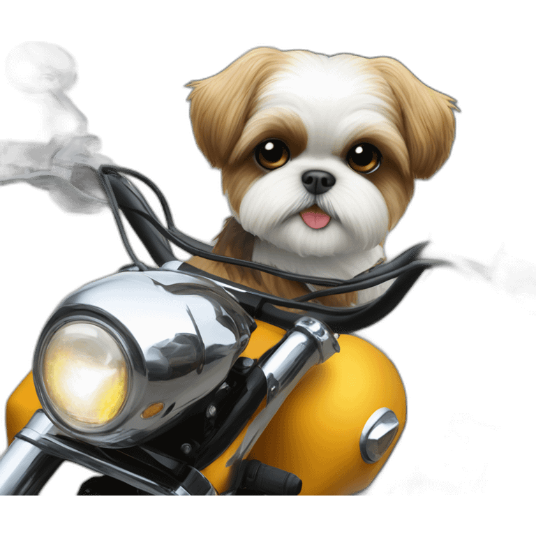 shih tzu on motorcycle emoji