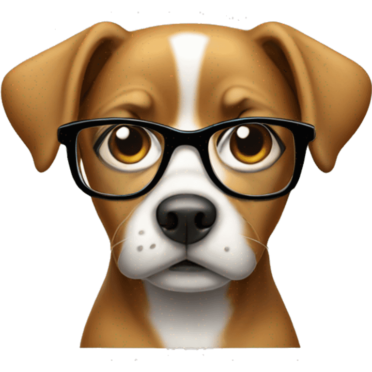 Dog wearing glasses  emoji