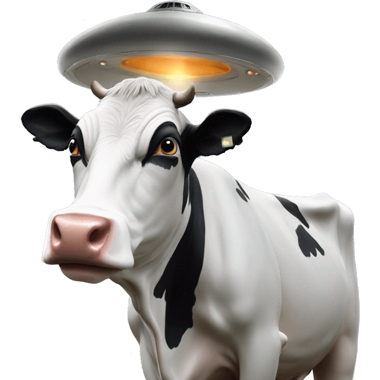 cow sucks in to an ufo emoji