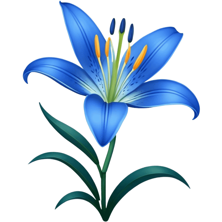 Blue lily flower emoji