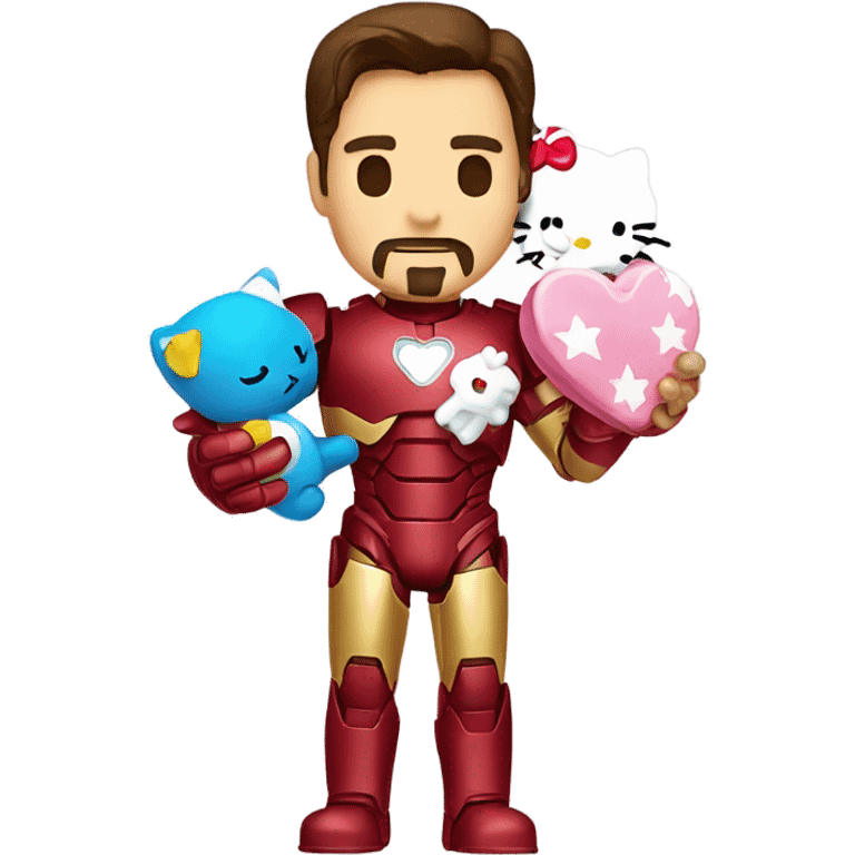 Iron man holding hello kitty  emoji