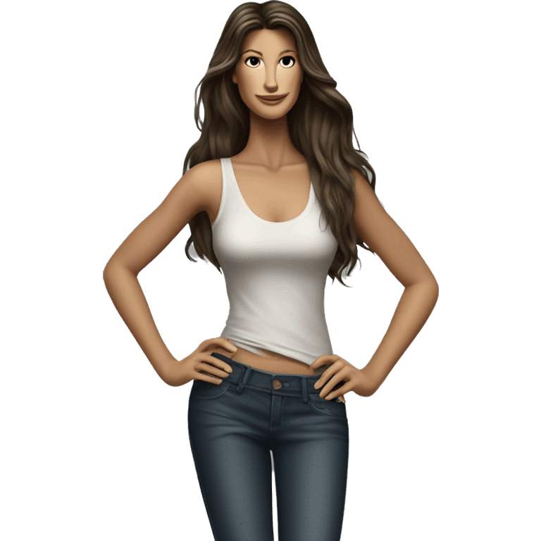 gisele bundchen with dark long hair full body  emoji