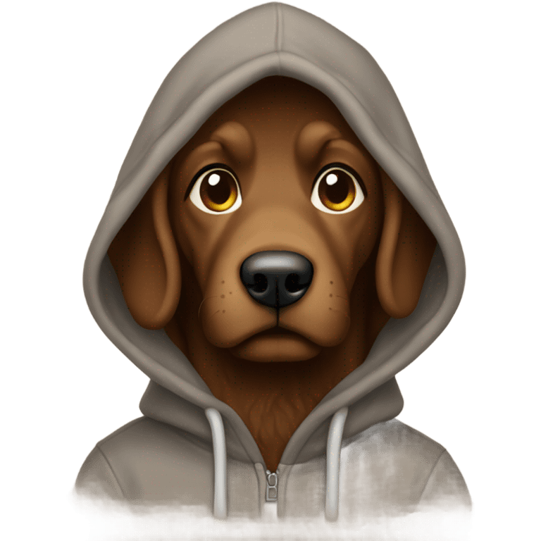 Brown doodle in a hoody emoji