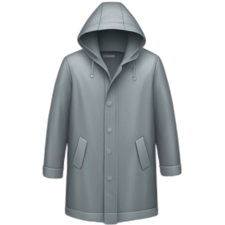 Gray translucent raincoat emoji