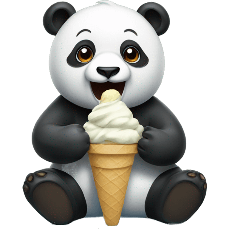 Panda eating ice cream emoji