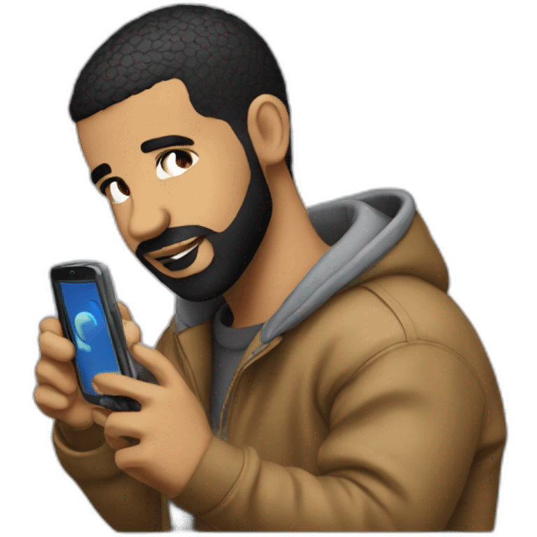 drake with cellphone emoji